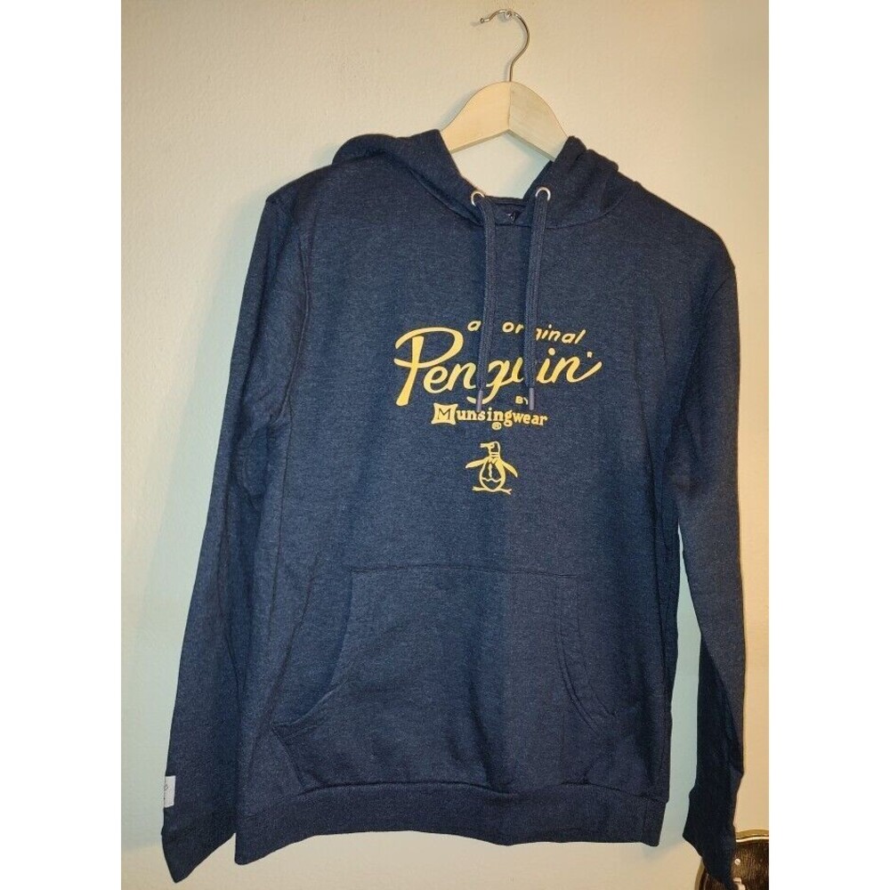 Men's Original Penguin By Munsingwear Hoodie Dark Blue Navy Blue Size S